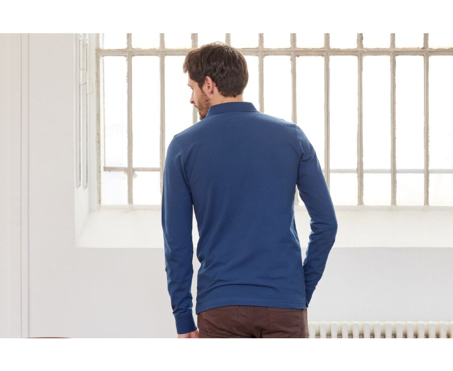 Polo manches longues homme Bleu  - ALEC II ML