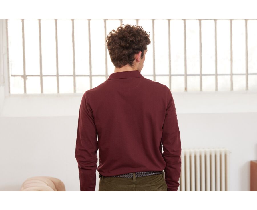 Polo manches longues homme Bordeaux - ALEC II ML
