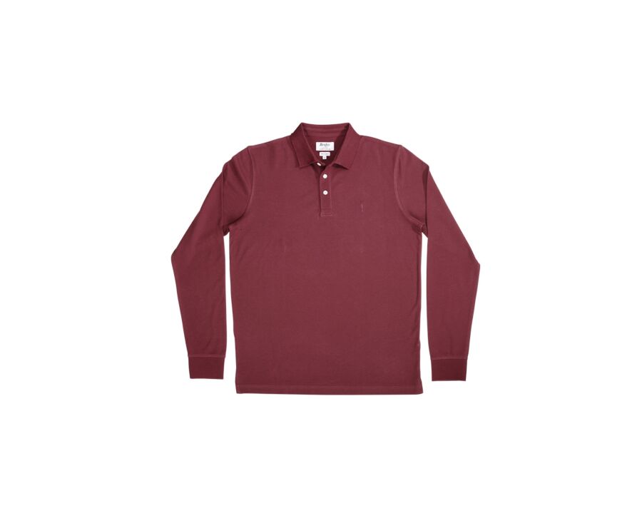 Polo manches longues homme Bordeaux - ALEC II ML