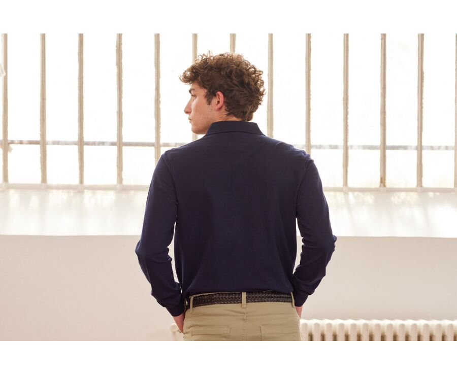 Polo manches longues homme Marine - ALEC II ML