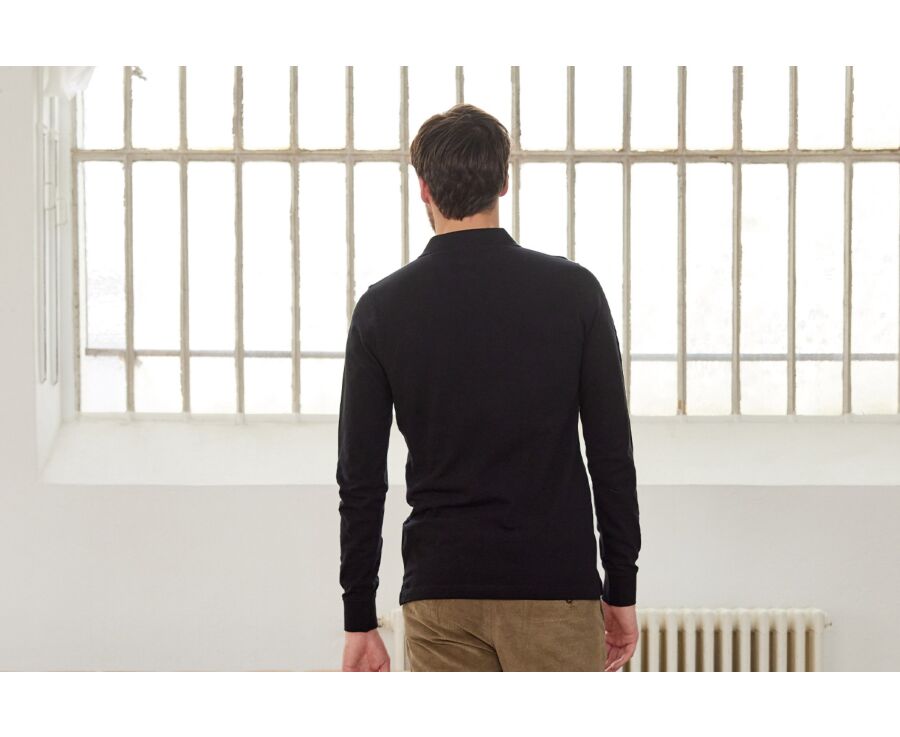 Polo manches longues homme Noir - ALEC II ML