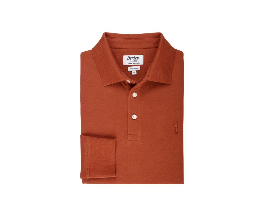 Polo manches longues homme Rouille - ALEC II ML