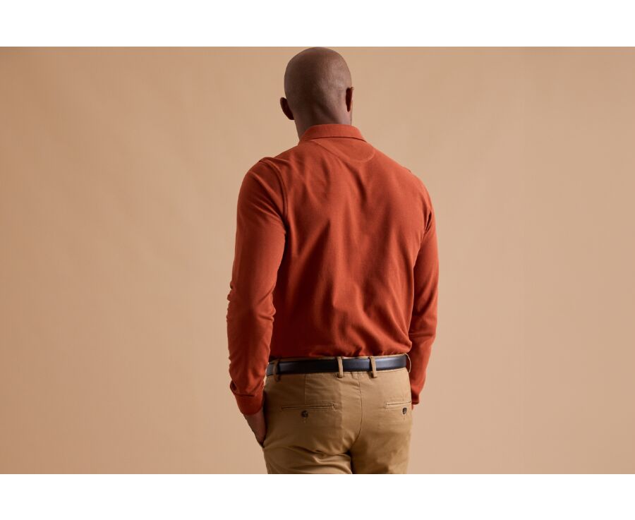 Polo manches longues homme Rouille - ALEC II ML