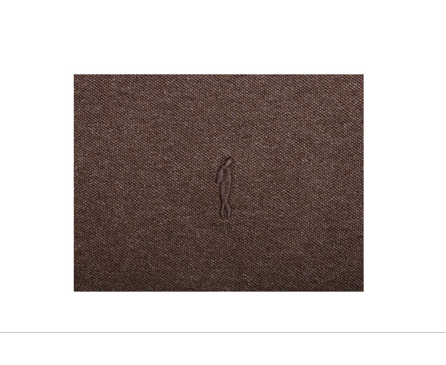 Polo manches longues homme Chocolat Chiné Foncé  - ALEC II ML