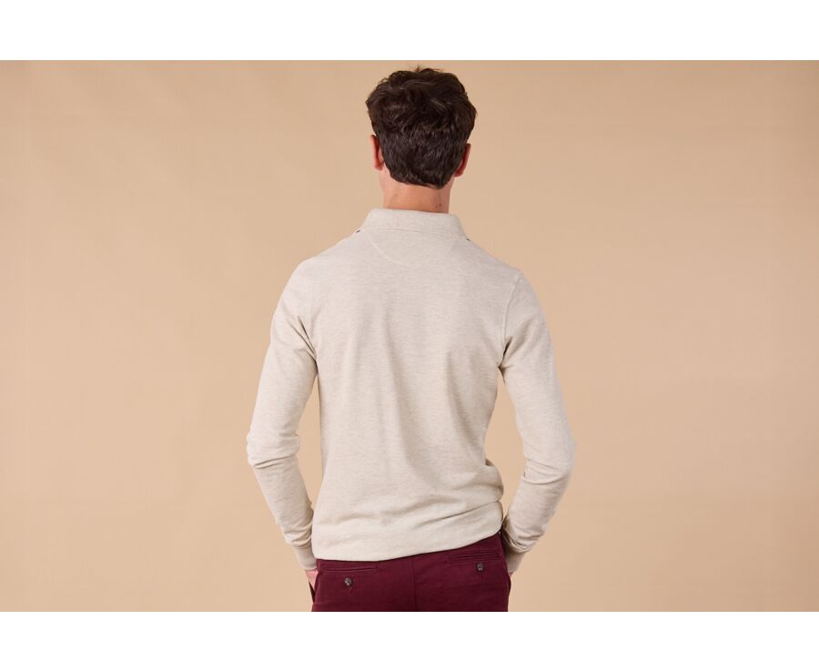 Polo manches longues homme - Beige Clair Chiné - ALEC II ML
