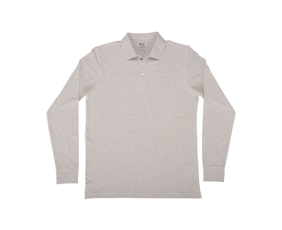 Polo manches longues homme - Beige Clair Chiné - ALEC II ML