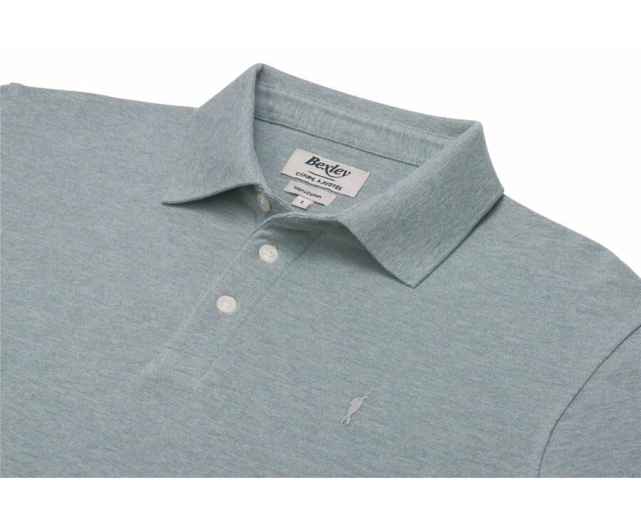 Polo manches longues homme vert tilleul en coton piqué - ALEC II ML