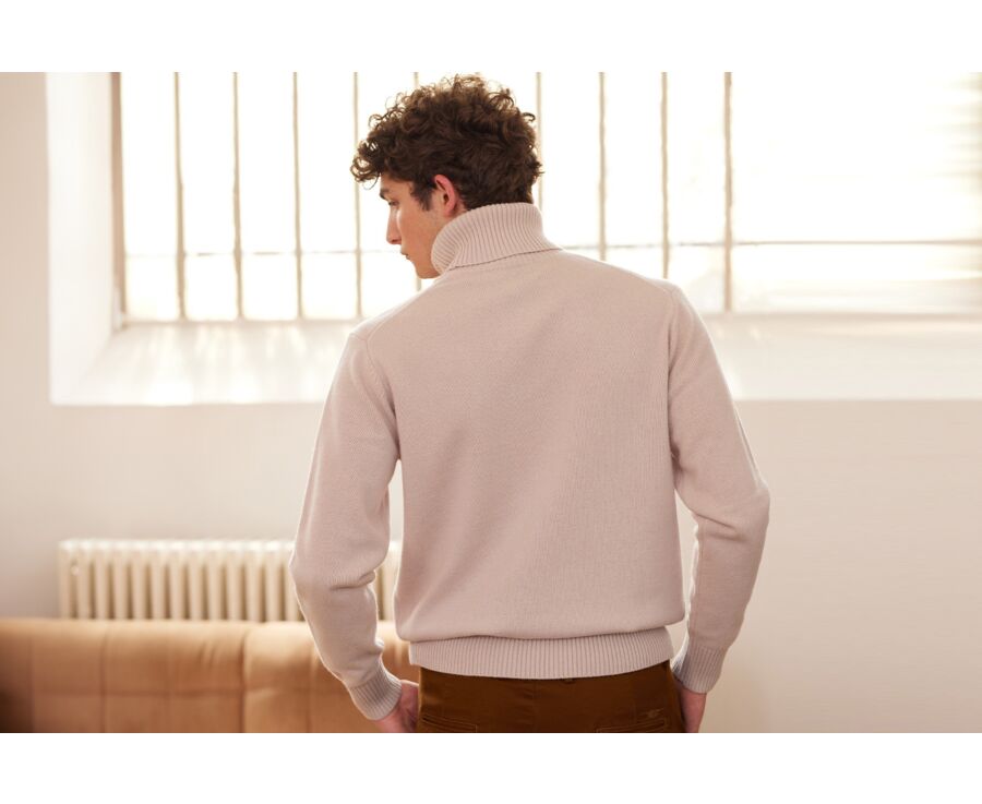 Pull col roulé homme Beige Clair  - KENNERIC