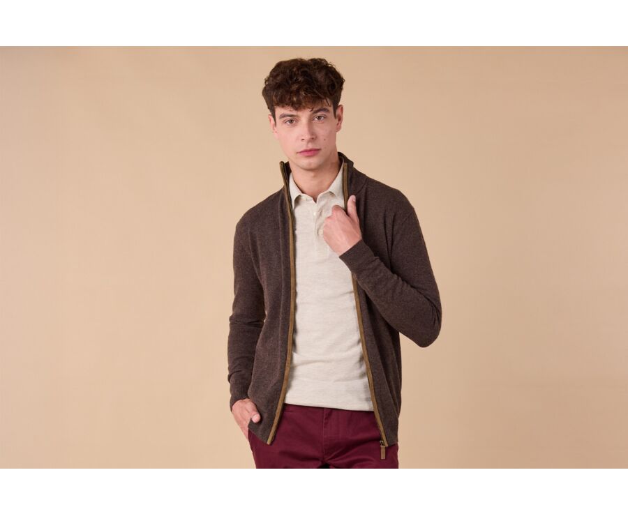 Gilet homme laine Chocolat Foncé - KANTHER