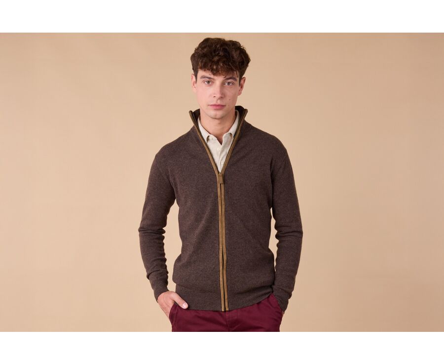 Gilet homme laine Chocolat Foncé - KANTHER