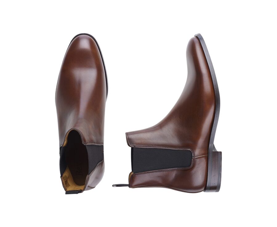 Chelsea boots semelle gomme homme Cognac patiné - TODDINGTON GOMME