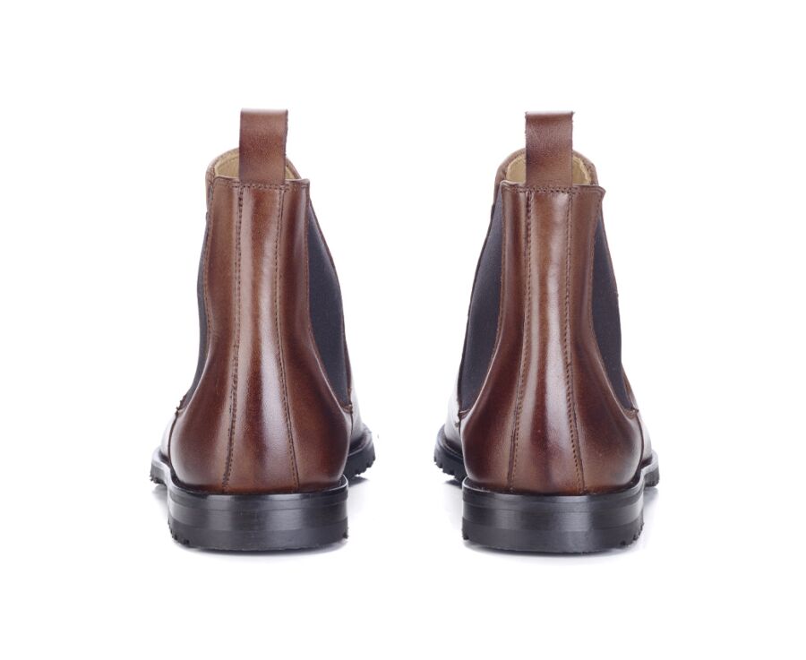 Chelsea boots semelle gomme avec talon bottier Chocolat Patiné Bentfield Gomme Bexley