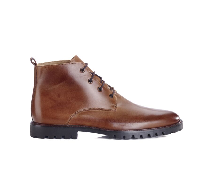 Boots semelle gomme homme Cognac patiné - CANFIELD GOMME