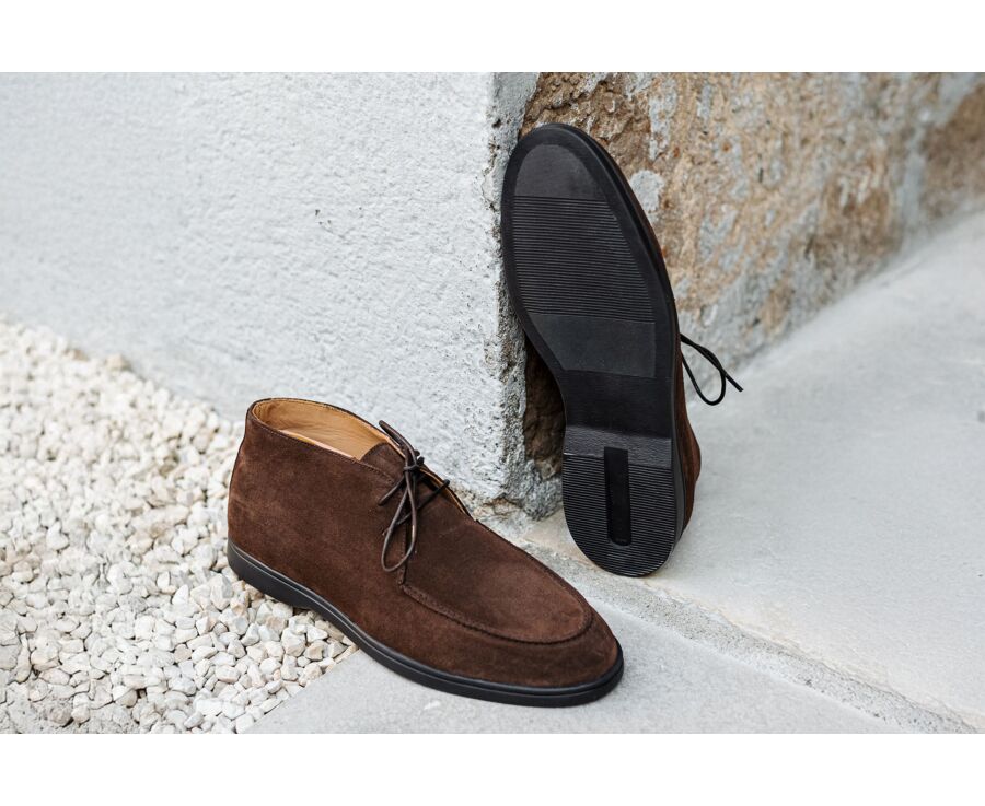 Bottines casual homme Velours Havane - SERENOA