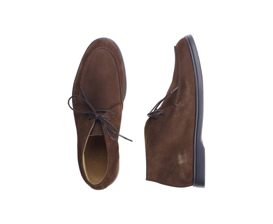 Bottines casual homme Velours Havane - SERENOA