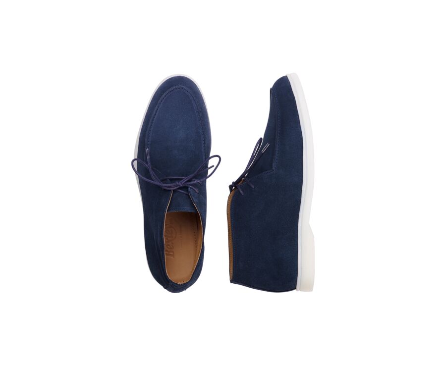 Bottines casual homme Velours Navy - SERENOA