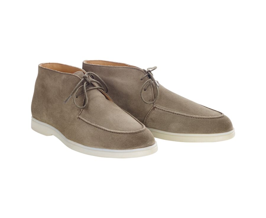 Bottines casual homme Velours Kaki - SERENOA