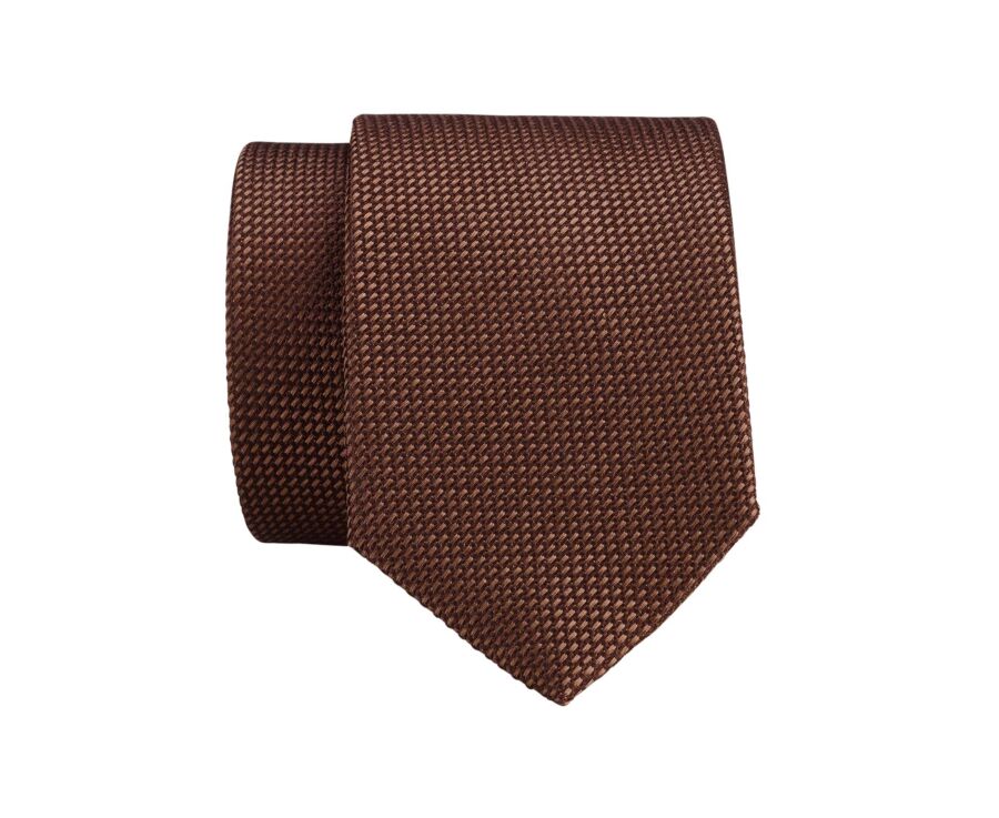 Cravate en Soie Nattée Havane