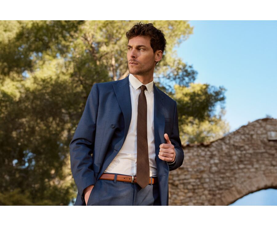 Cravate en Soie Nattée Havane