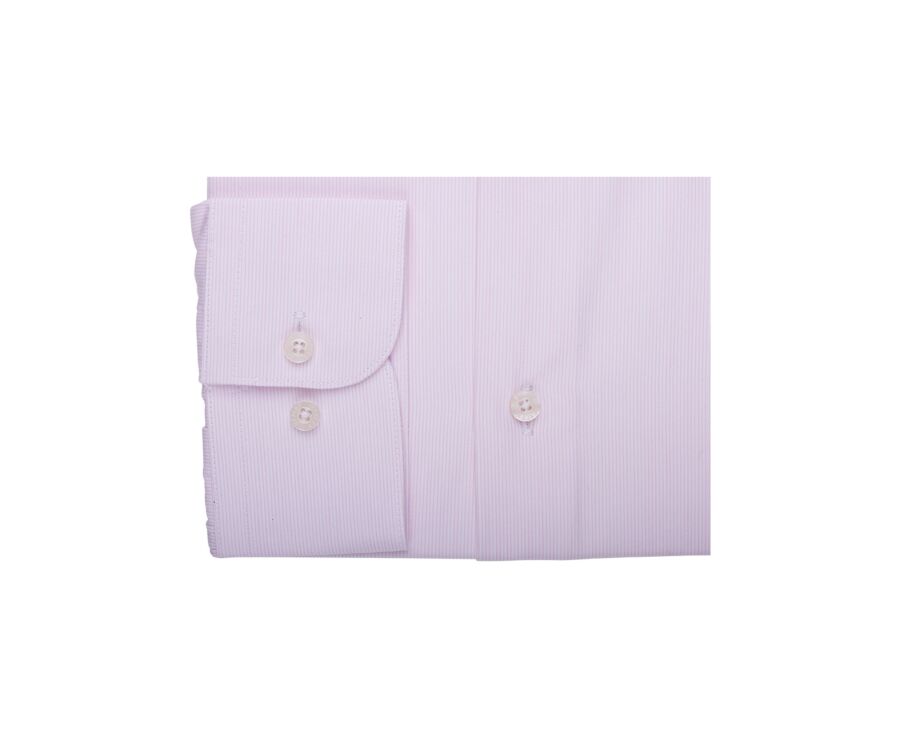 Chemise Rose et Blanche en coton - Col français - GUILHEM CLASSIC