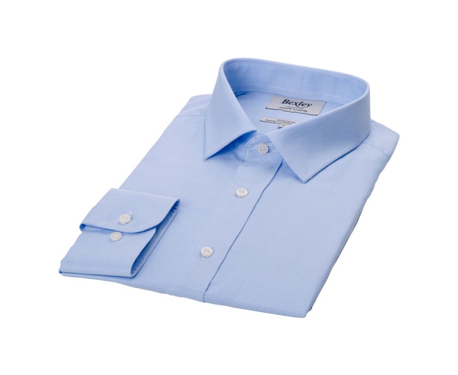 Chemise coton bleu clair - Col français - ANSBERT