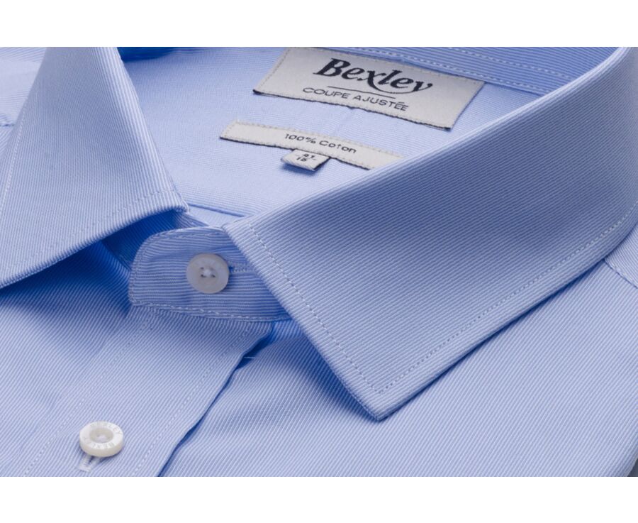 Chemise popeline rayée Bleu Ciel - CLAUDIEN