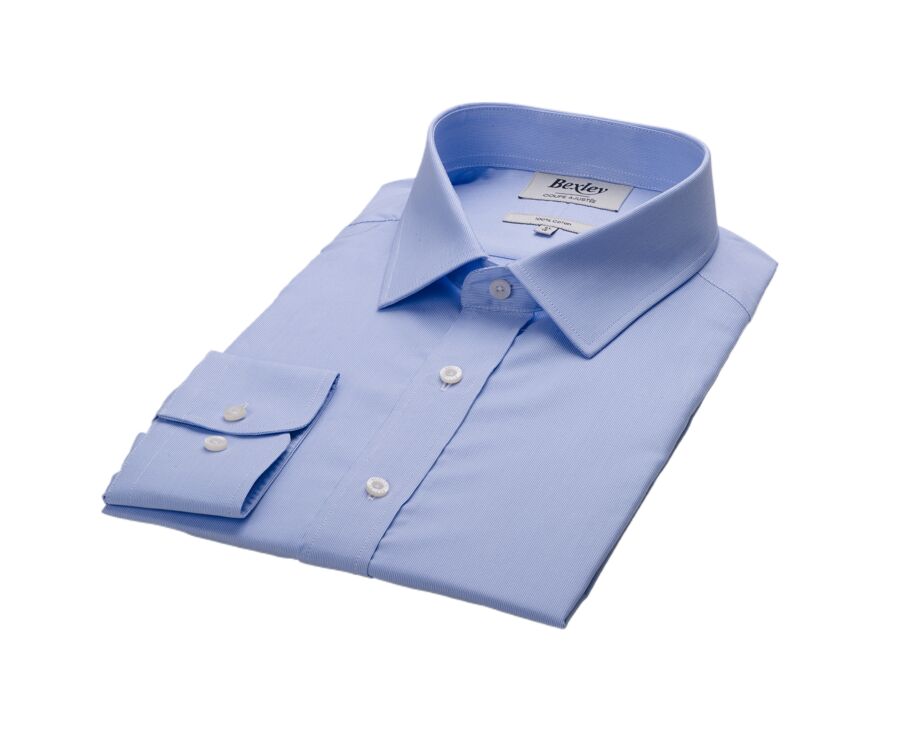 Chemise popeline rayée Bleu Ciel - CLAUDIEN