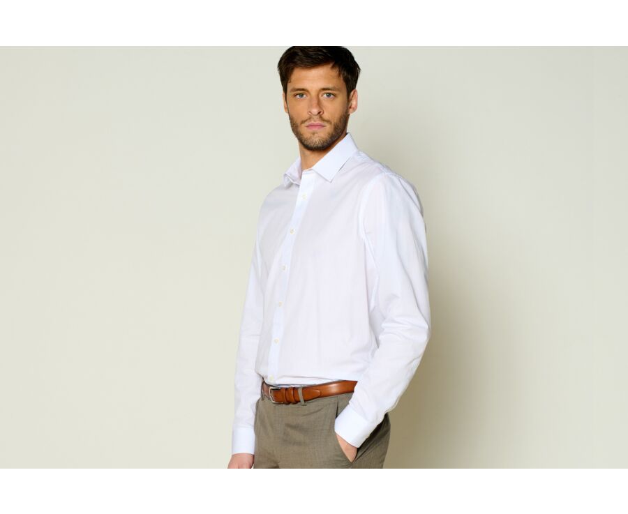 Chemise popeline rayée Blanc et Bleu Ciel - BERTHIN