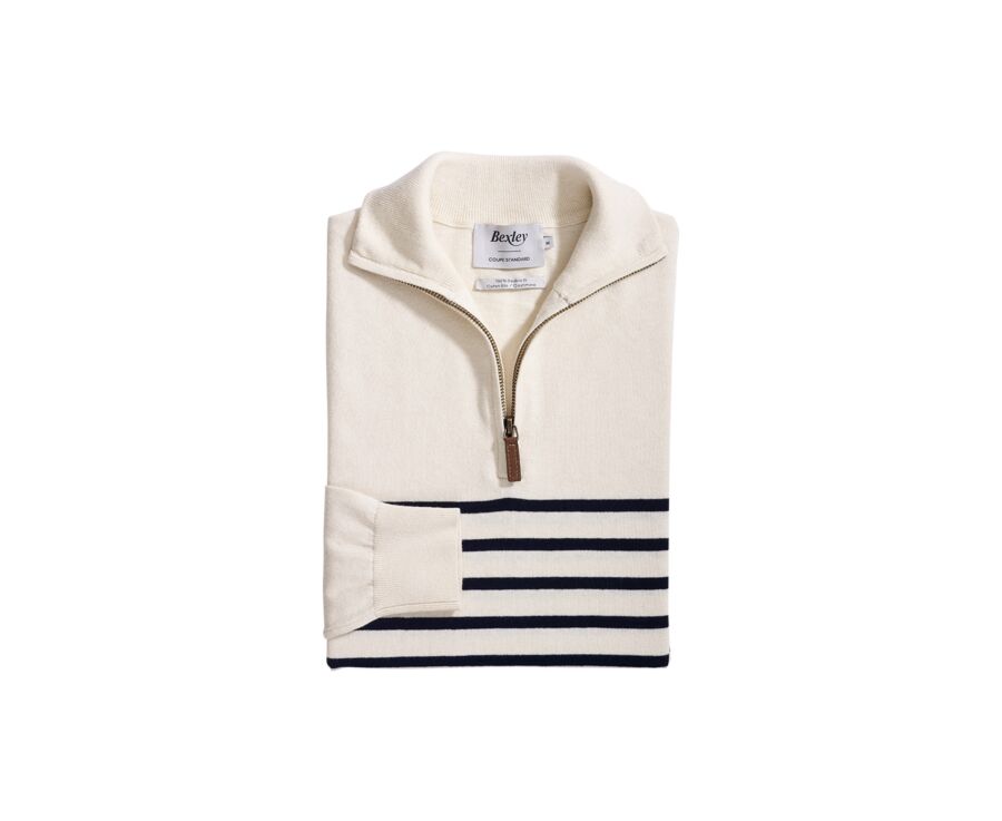 MN03 Gilet zippé en coton bleu marine pour homme grand