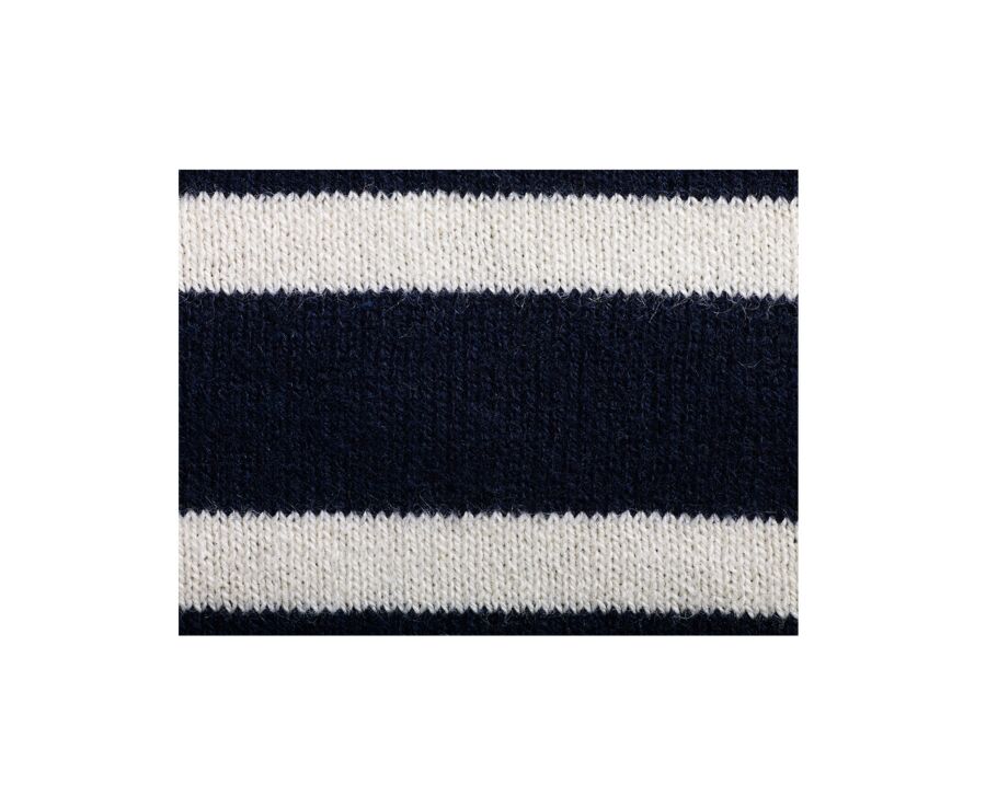 Pull Marin coton bio/cachemire homme Marine et Ecru - CONIAK