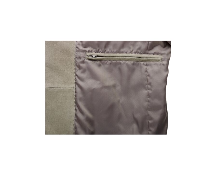 Blouson cuir homme Kaki Clair - EDRIK