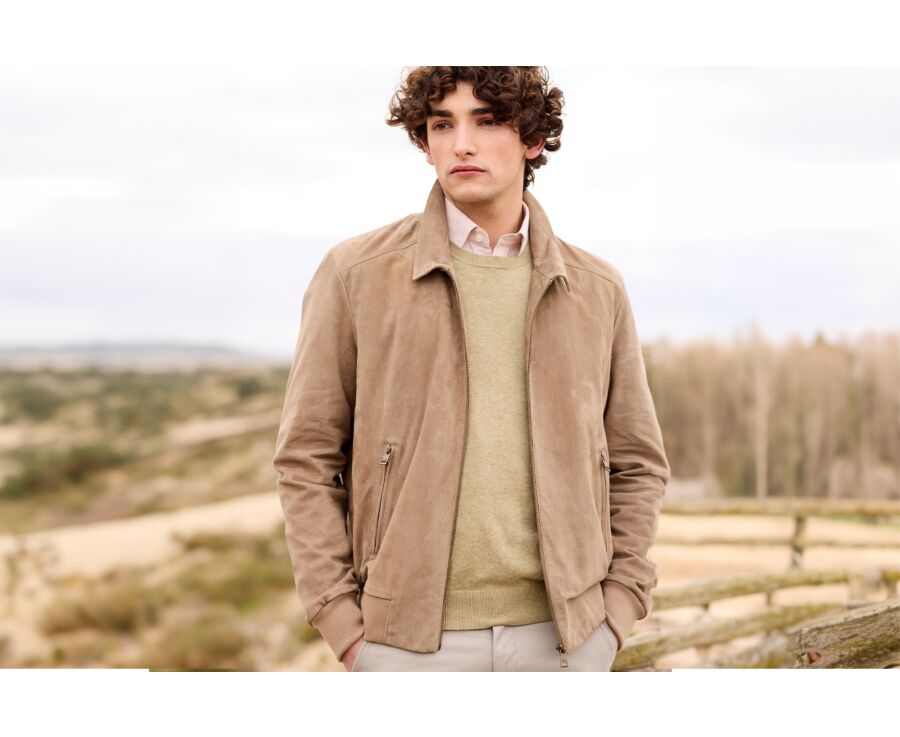 Blouson cuir homme Camel Foncé - EDRIK