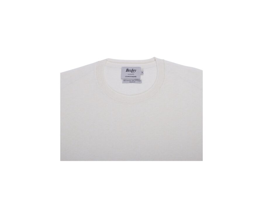 Pull homme coton-bio/lin col rond  Ficelle - CLINDMIR