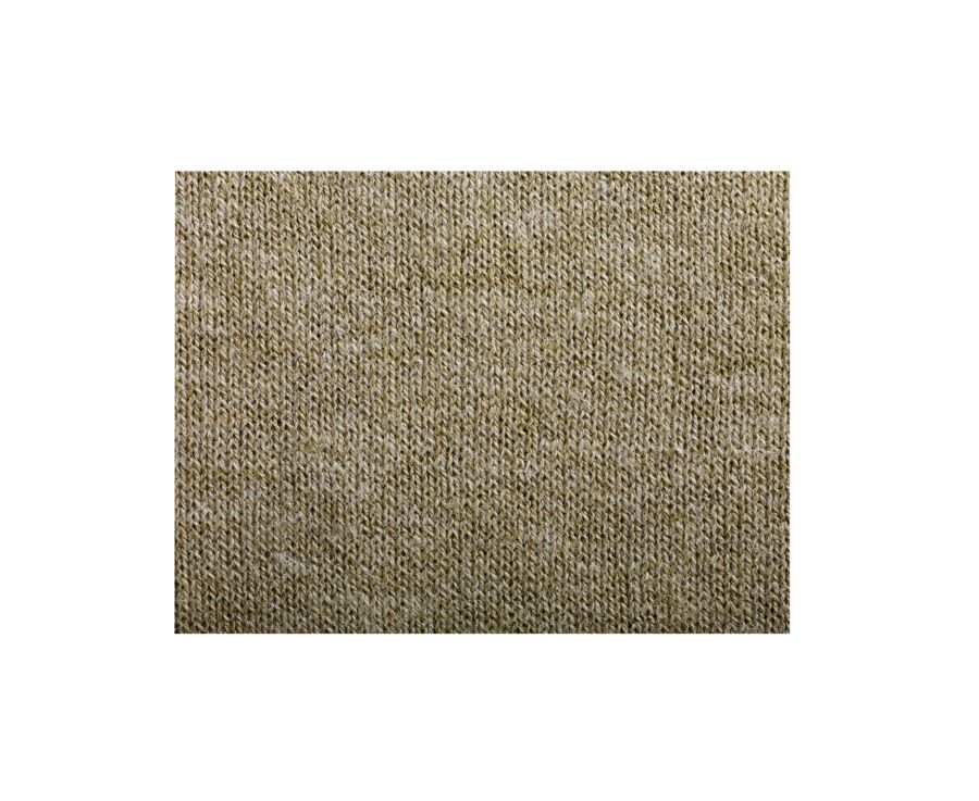 Pull homme coton-bio/lin col rond Kaki Chiné - CLINDMIR