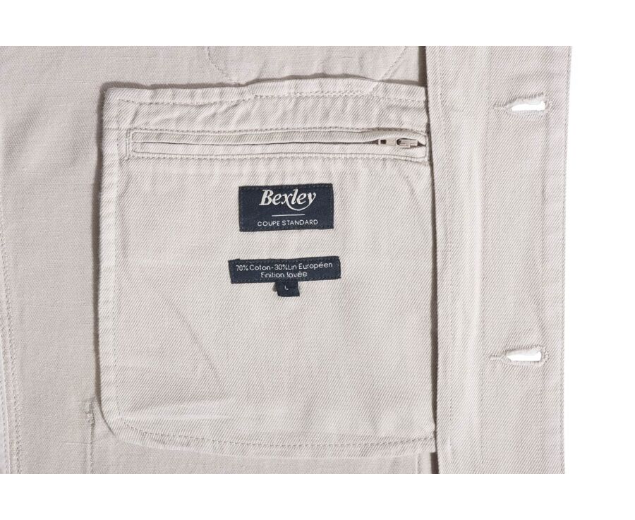 Veste de peintre coton/lin Ficelle - FAUSTINIEN