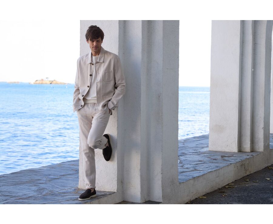 Veste de peintre coton/lin Ficelle - FAUSTINIEN