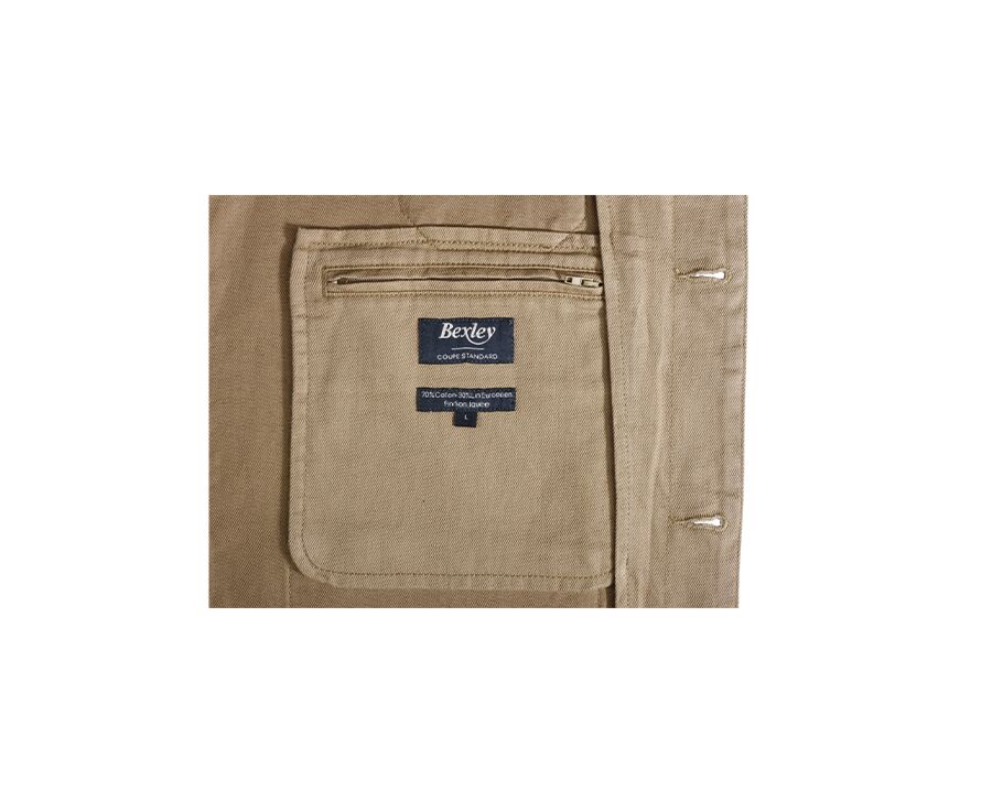 Veste de peintre coton/lin Désert - FAUSTINIEN