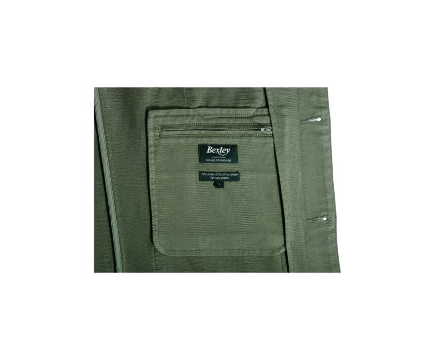 Veste de peintre coton/lin Vert Sauge - FAUSTINIEN