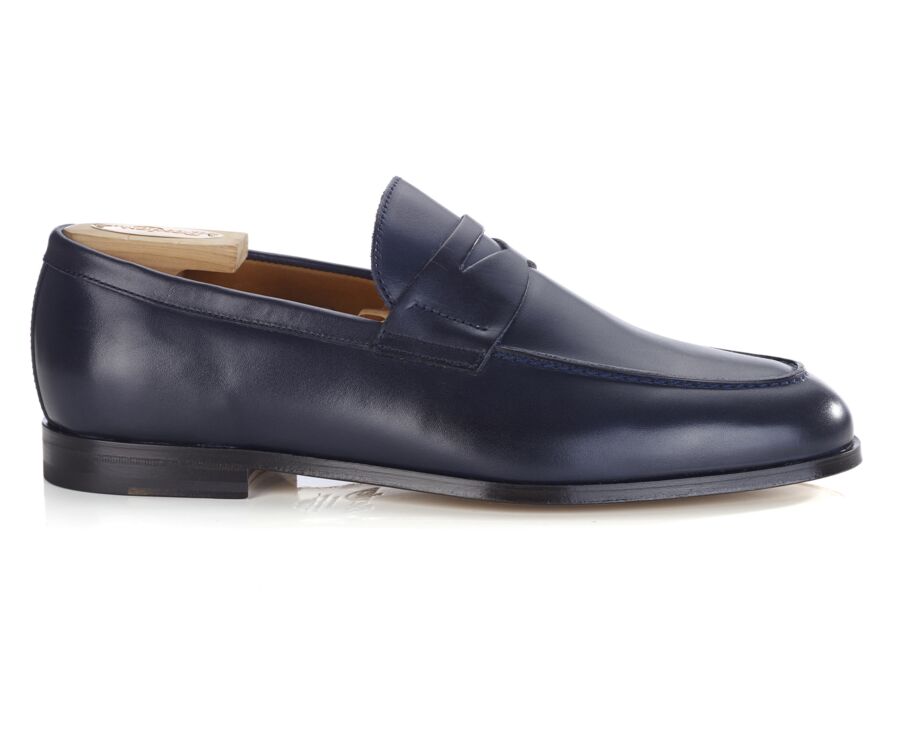 Mocassin pour Homme cuir Navy Patiné - DERYBROOK