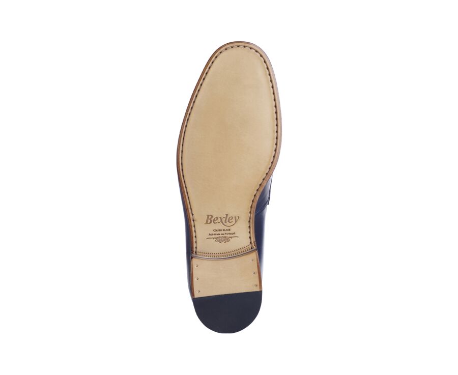 Mocassin pour Homme cuir Navy Patiné - DERYBROOK