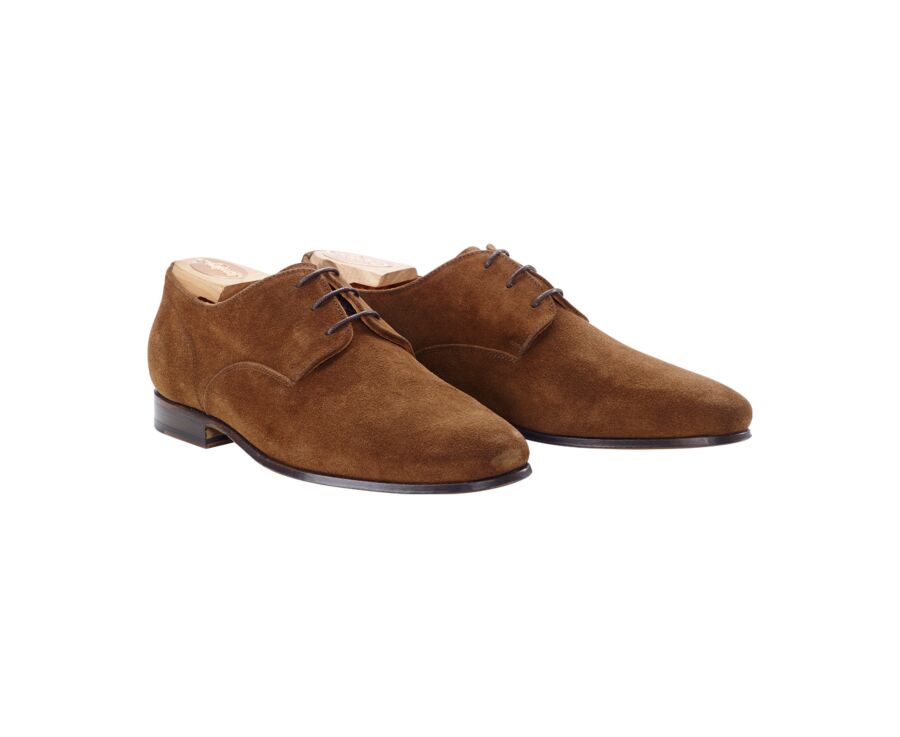 Derbies homme Velours Havane semelle cuir - BISHTON