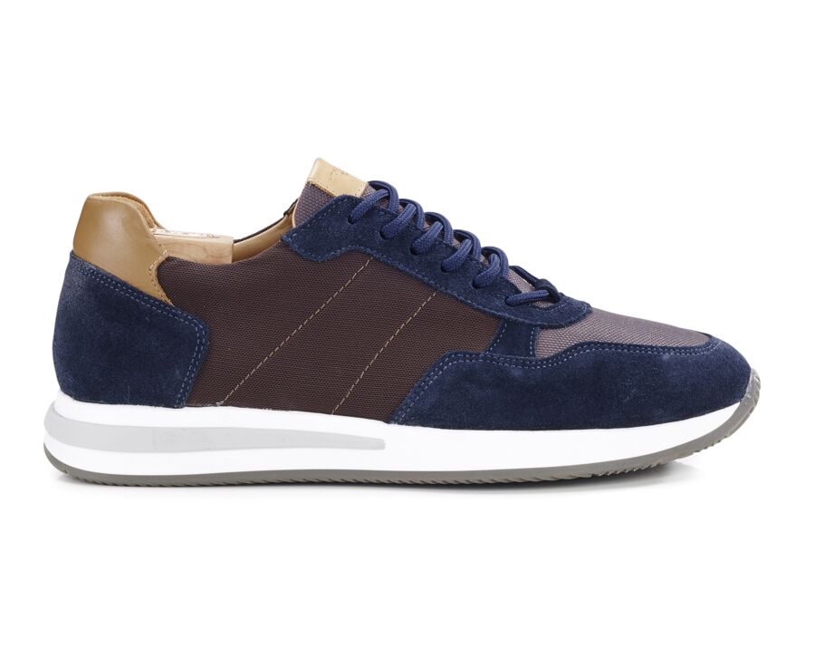 Sneakers homme Chocolat et Velours Marine - NIRRANDA II