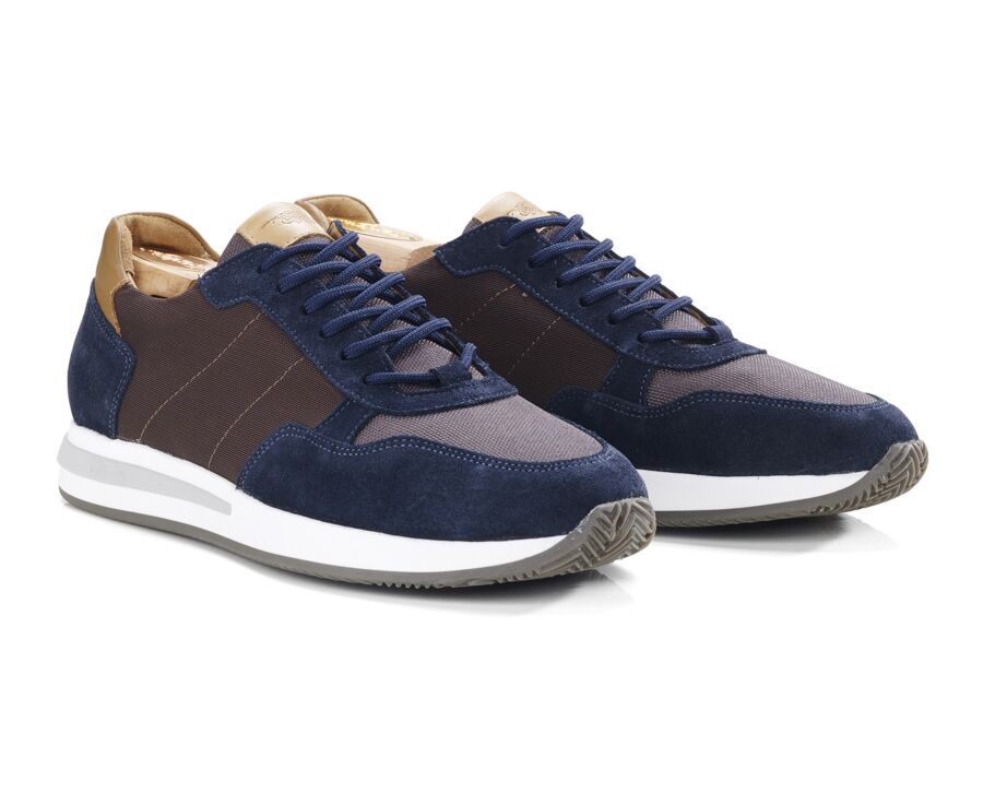 Sneakers homme Chocolat et Velours Marine - NIRRANDA II
