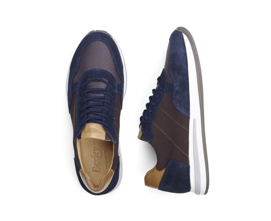 Sneakers homme Chocolat et Velours Marine - NIRRANDA II