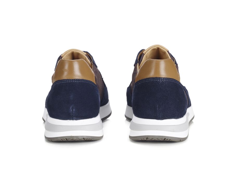 Sneakers homme Chocolat et Velours Marine - NIRRANDA II