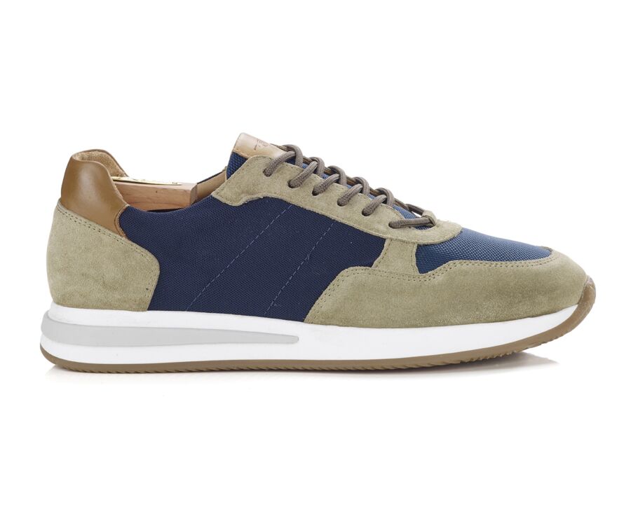 Sneakers homme Navy et velours kaki - NIRRANDA II