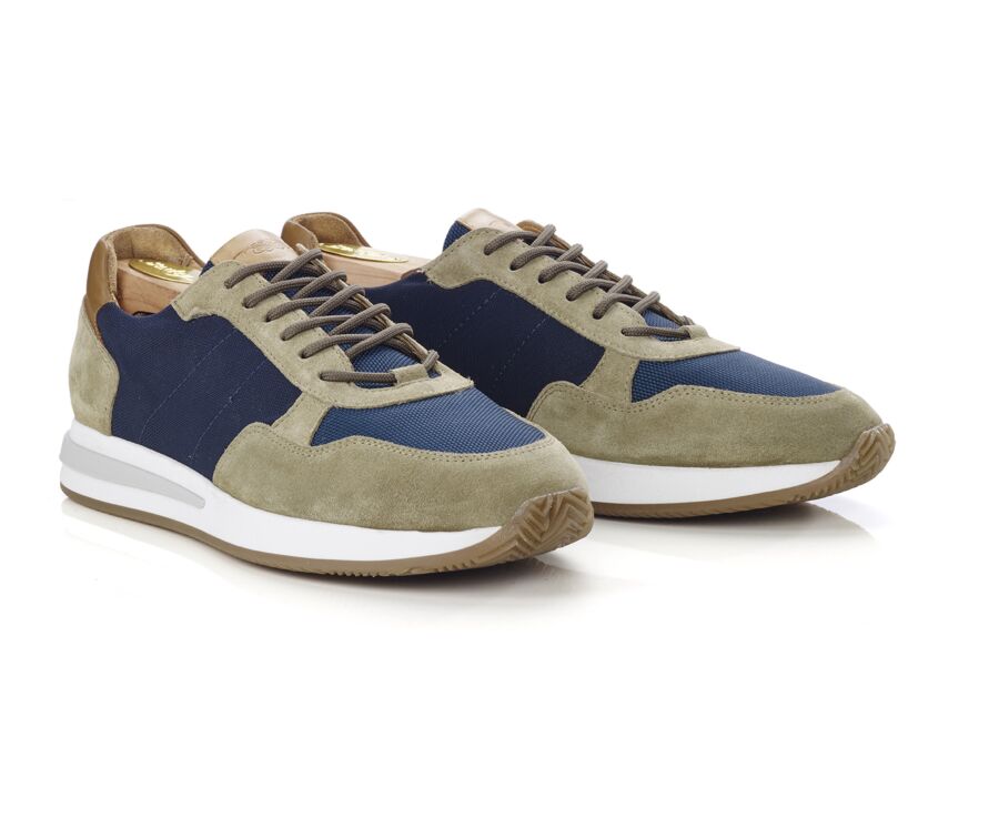 Sneakers homme Navy et velours kaki - NIRRANDA II