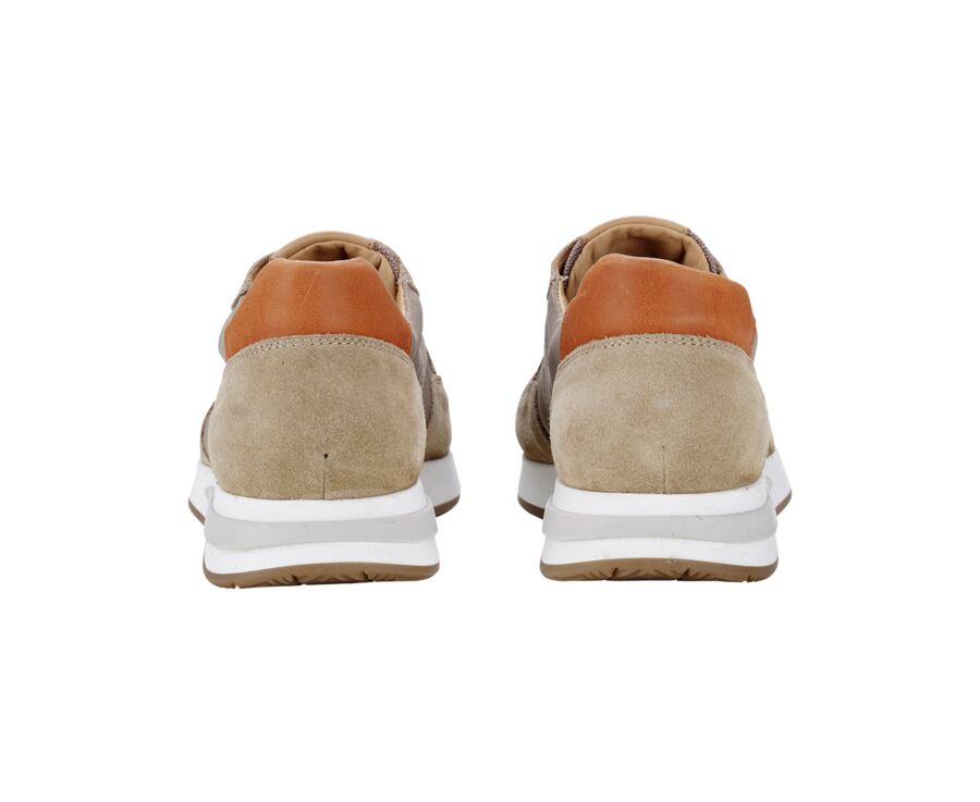 Sneakers homme kaki clair et velours Beige - NIRRANDA II