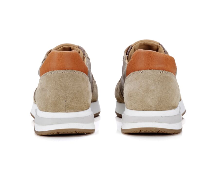 Sneakers homme kaki clair et velours Beige - NIRRANDA II