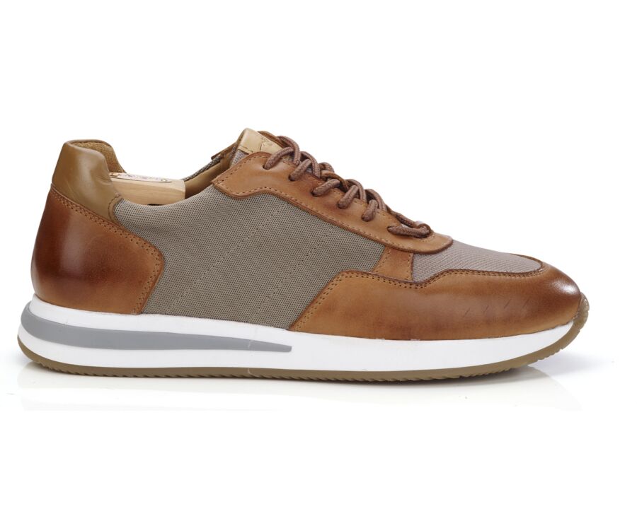 Sneakers homme - Chataigne Patiné et Beige - NIRRANDA II